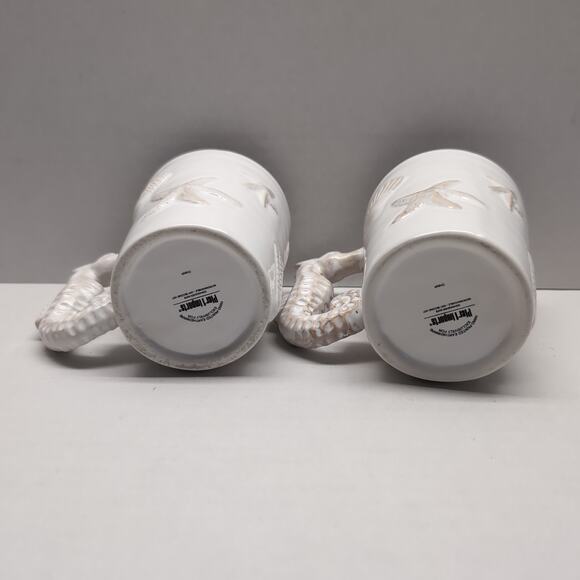 Pier 1 Imports Handpainted Earthenware Mug Seahorse Beach Sea Shell Nautical - Picture 5 of 8